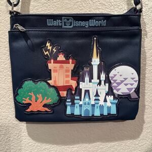 NWOT Disney Parks Staffiano Disney World Four Icons Themed Navy Crossbody Bag